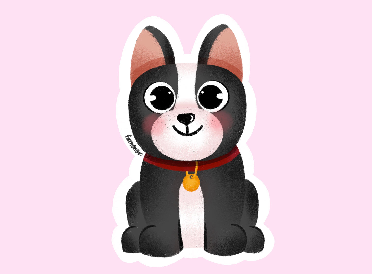 Perrito Boston Terrier Sticker